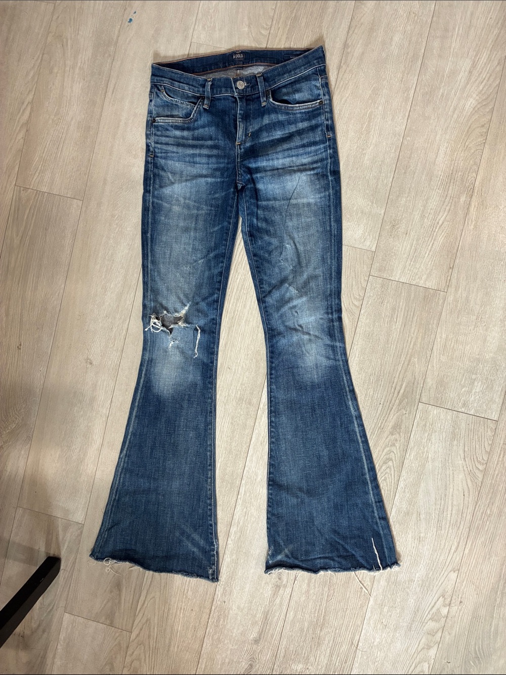 Agolde Medium Indigo Denim Jeans - Blue